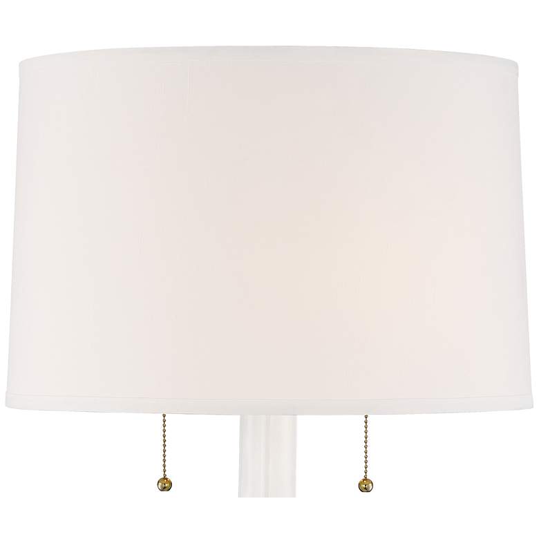 Image 3 Possini Euro Natalia 27 inch White Floral Ceramic Table Lamp with Dimmer more views