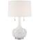 Possini Euro Natalia 27" White Modern Luxe Ceramic Floral Table Lamp