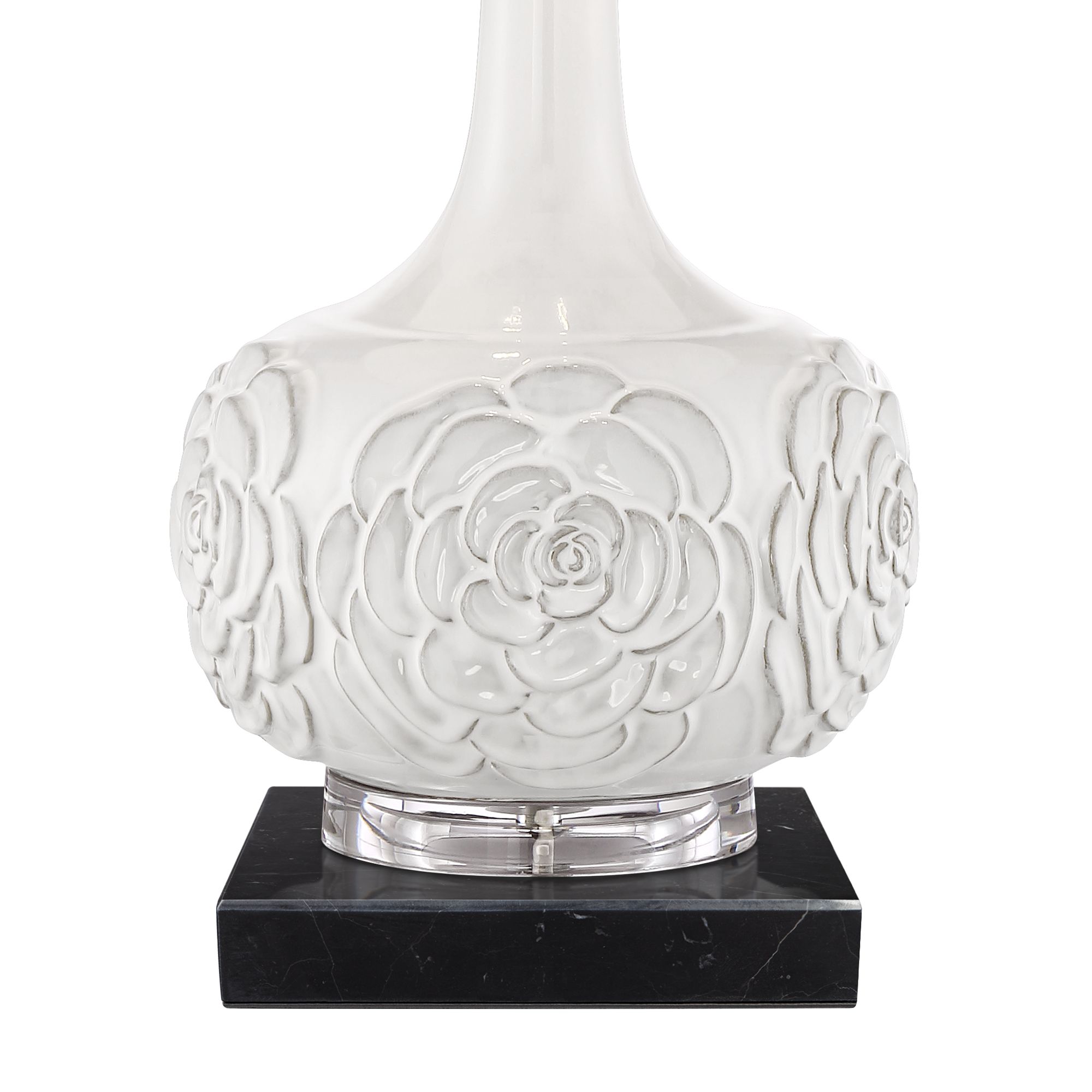 Image 4 Possini Euro Natalia 27" White Ceramic Lamp with Black Marble Riser more views