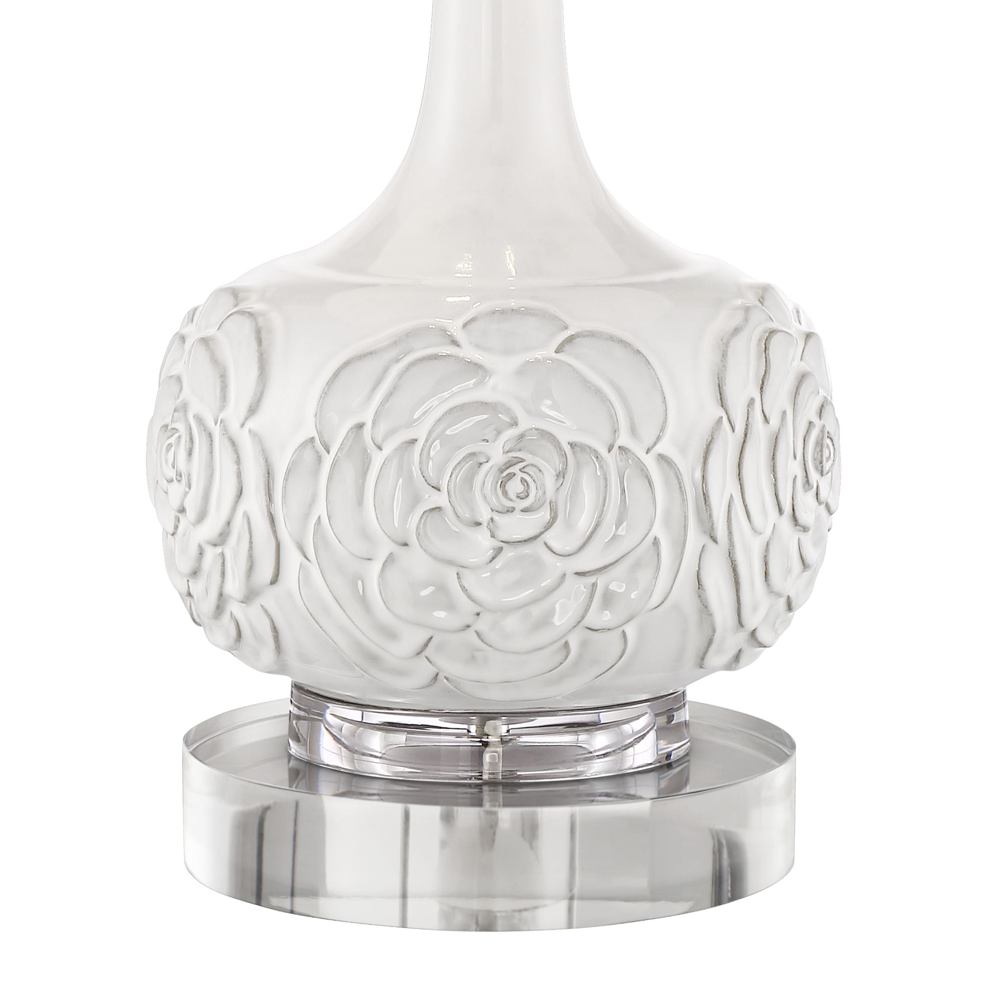 Image 4 Possini Euro Natalia 28 1/2" Floral Ceramic Lamp with Acrylic Riser more views