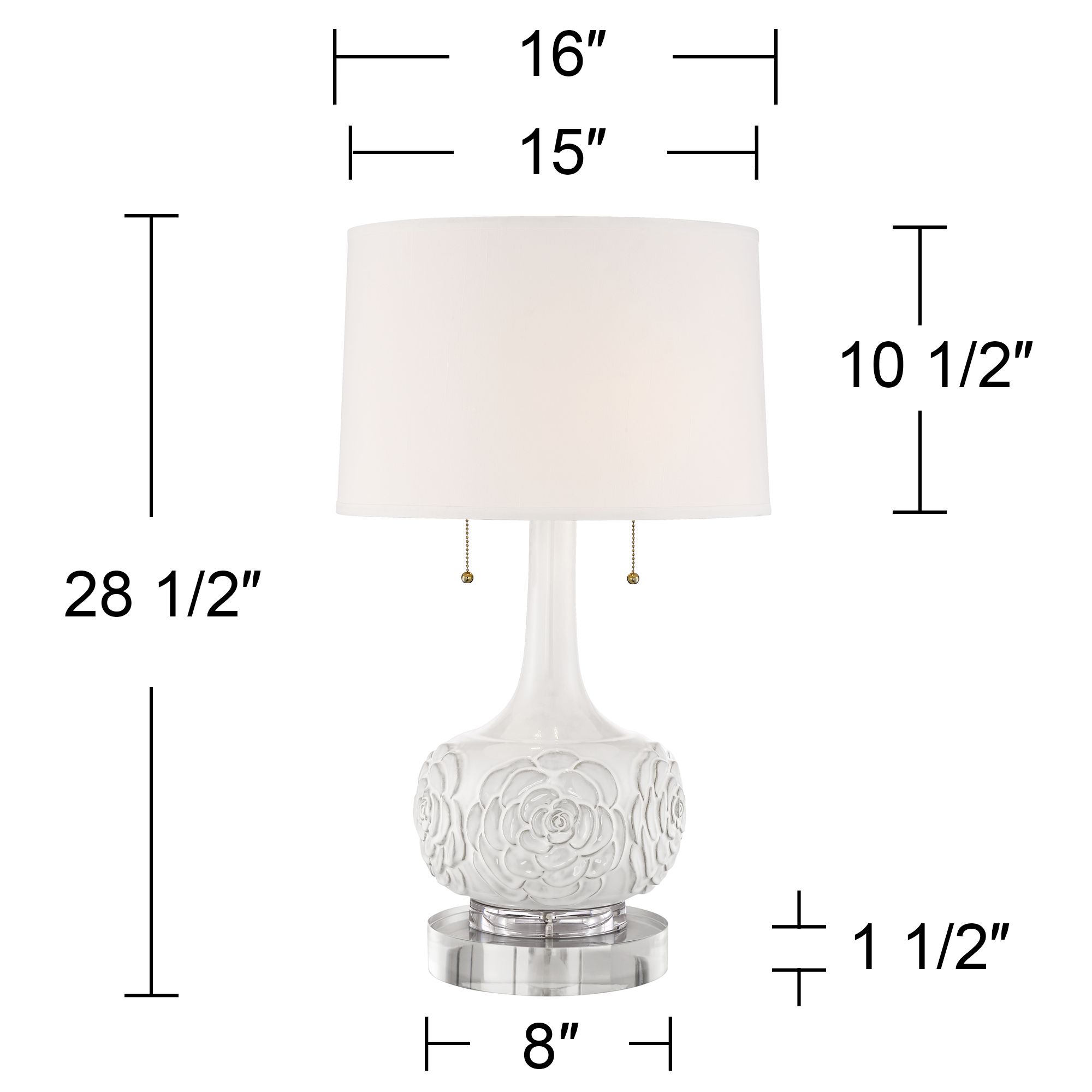 Image 5 Possini Euro Natalia 28 1/2" Floral Ceramic Lamp with Acrylic Riser more views