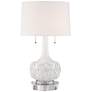 1_Possini Euro Natalia 28 1/2" Floral Ceramic Lamp with Acrylic Riser