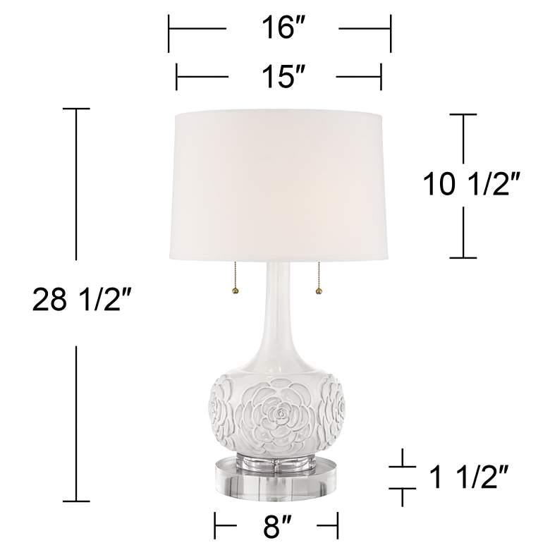 Image 5 Possini Euro Natalia 28 1/2" Floral Ceramic Lamp with Acrylic Riser more views