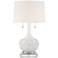 Possini Euro Natalia 28 1/2" White Floral Table Lamp with Square Riser