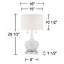 5_Possini Euro Natalia 28 1/2" White Floral Table Lamp with Square Riser more views