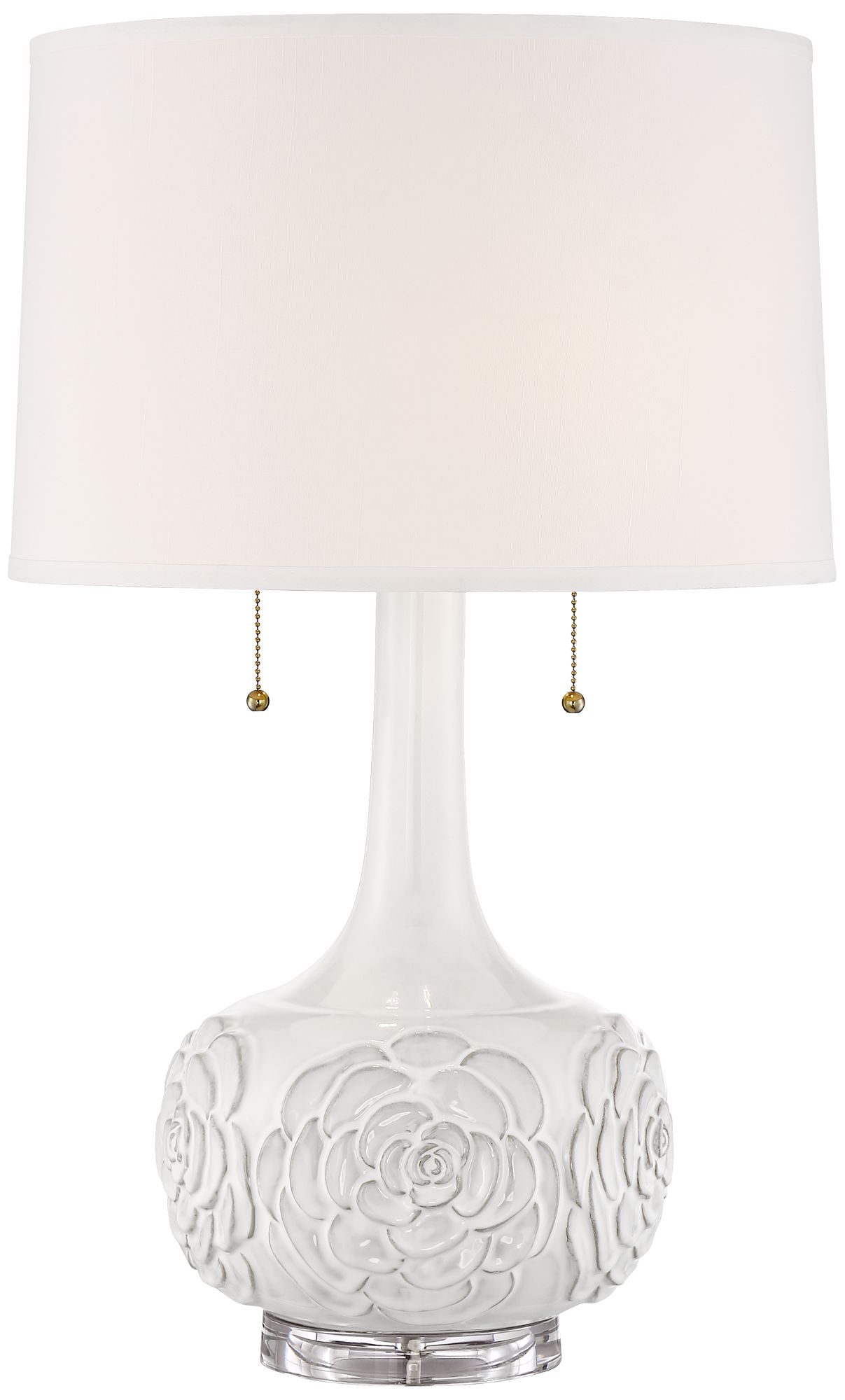 white flower table lamp