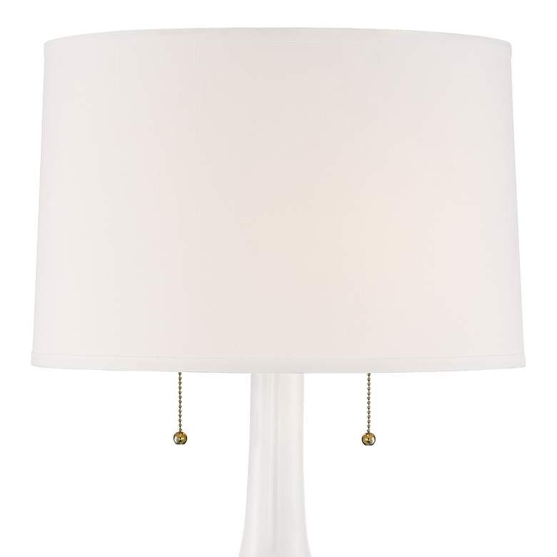 Image 2 Possini Euro Natalia White Ceramic Lamp with Square White Marble Riser more views