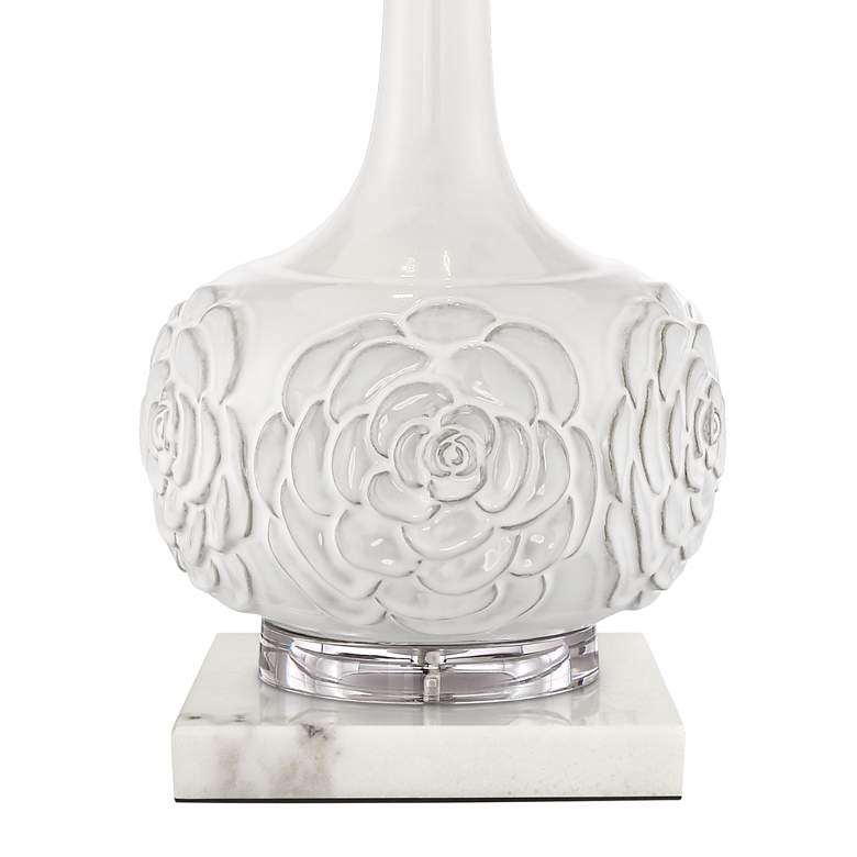 Image 4 Possini Euro Natalia White Ceramic Lamp with Square White Marble Riser more views