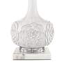 Possini Euro Natalia White Ceramic Lamp with Square White Marble Riser
