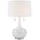 Possini Euro Natalia White Floral Lamp with Table Top Dimmer