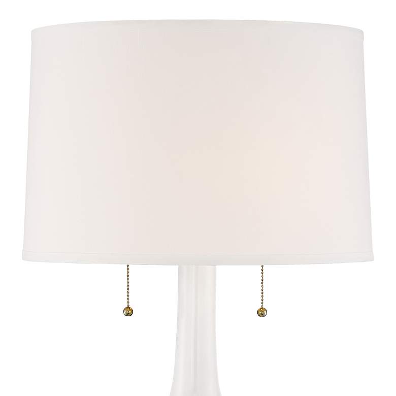 Image 2 Possini Euro Natalia White Floral Table Lamp With 8" Wide Square Riser more views