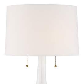 Image2 of Possini Euro Natalia White Floral Table Lamp With 8" Wide Square Riser more views