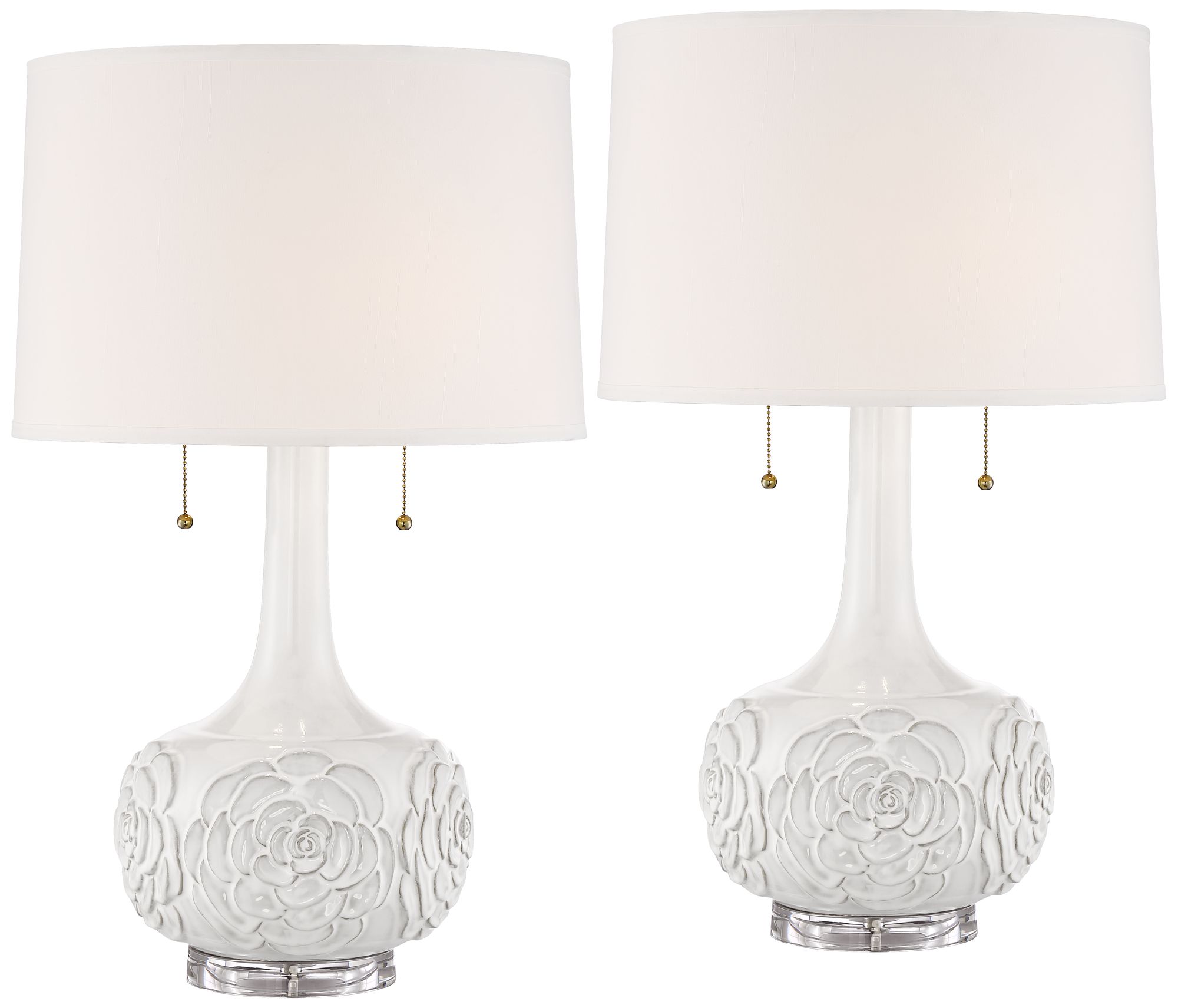 Ceramic floral table hot sale lamps