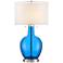 Possini Euro Natalie Blue Glass Gourd Table Lamp