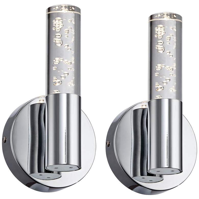 Image 1 Possini Euro Natalya 9" High Bubble Acrylic LED Wall Sconces Set of 2