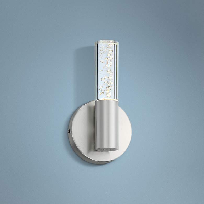 Image 1 Possini Euro Natalya 9" High Bubble Acrylic Tube Modern LED Sconce