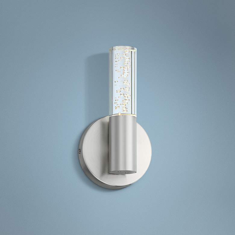 Image 1 Possini Euro Natalya 9 inch High  Bubble Acrylic Tube Modern LED Sconce