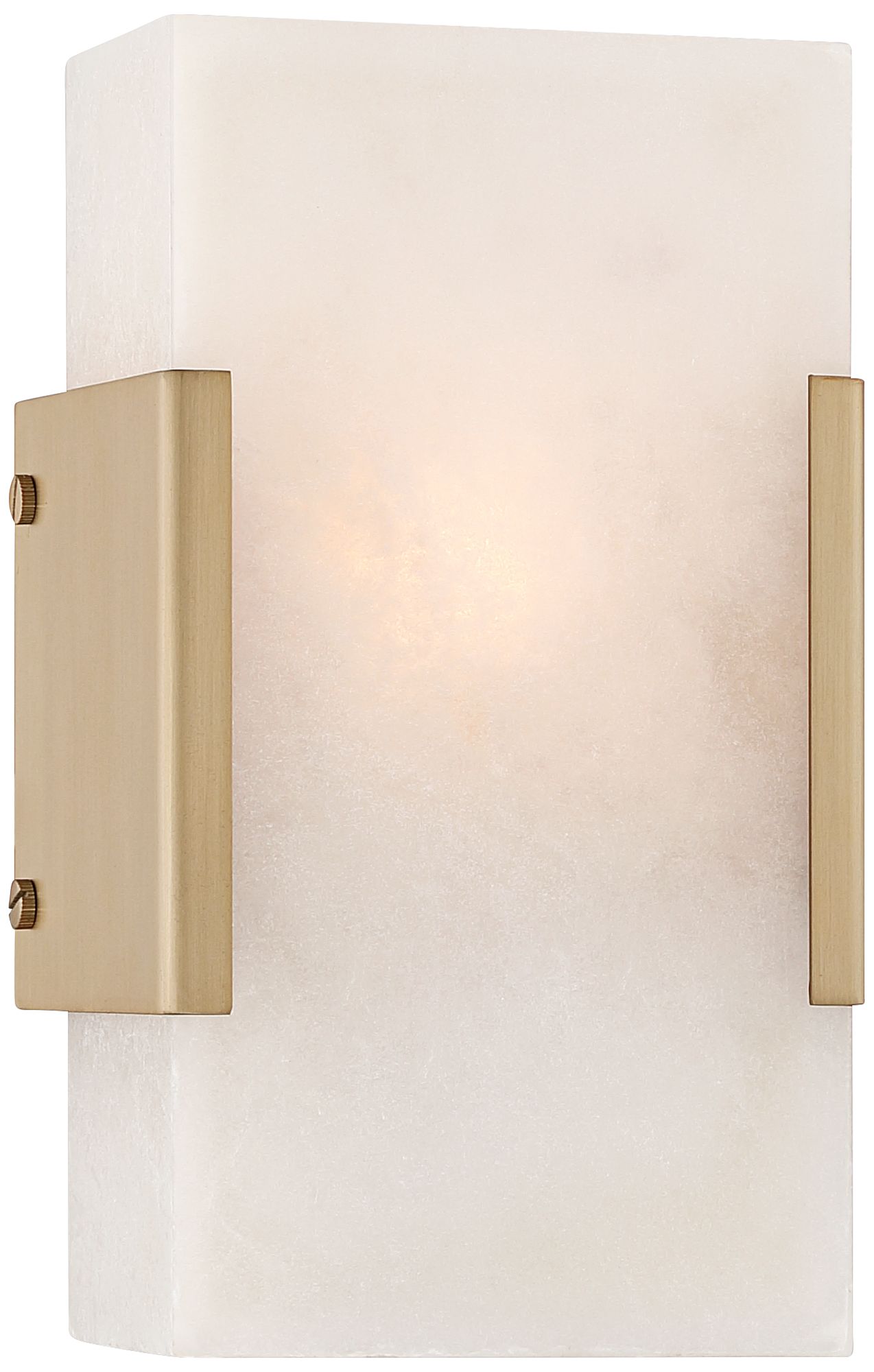 Image 2 Possini Euro Nayar 9 1/2" High Brushed Champagne Alabaster Wall Sconce