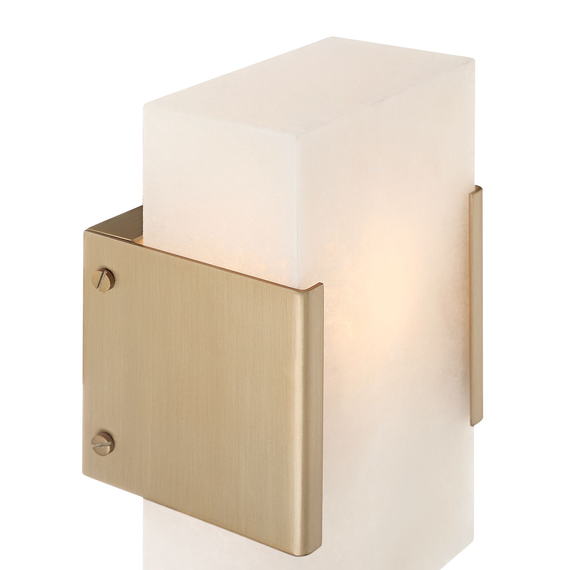 Image 3 Possini Euro Nayar 9 1/2" High Brushed Champagne Alabaster Wall Sconce more views