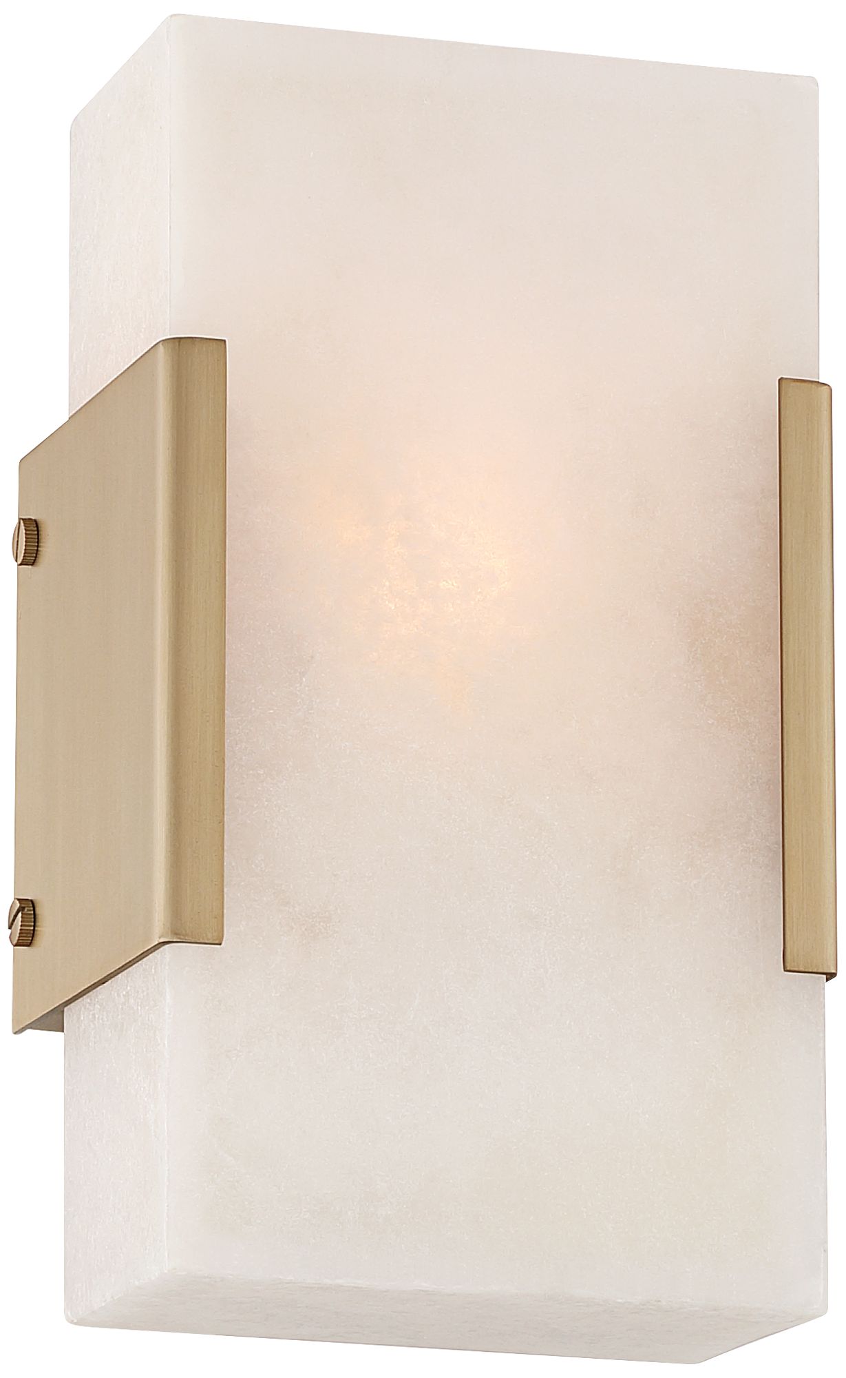 Image 5 Possini Euro Nayar 9 1/2" High Brushed Champagne Alabaster Wall Sconce more views