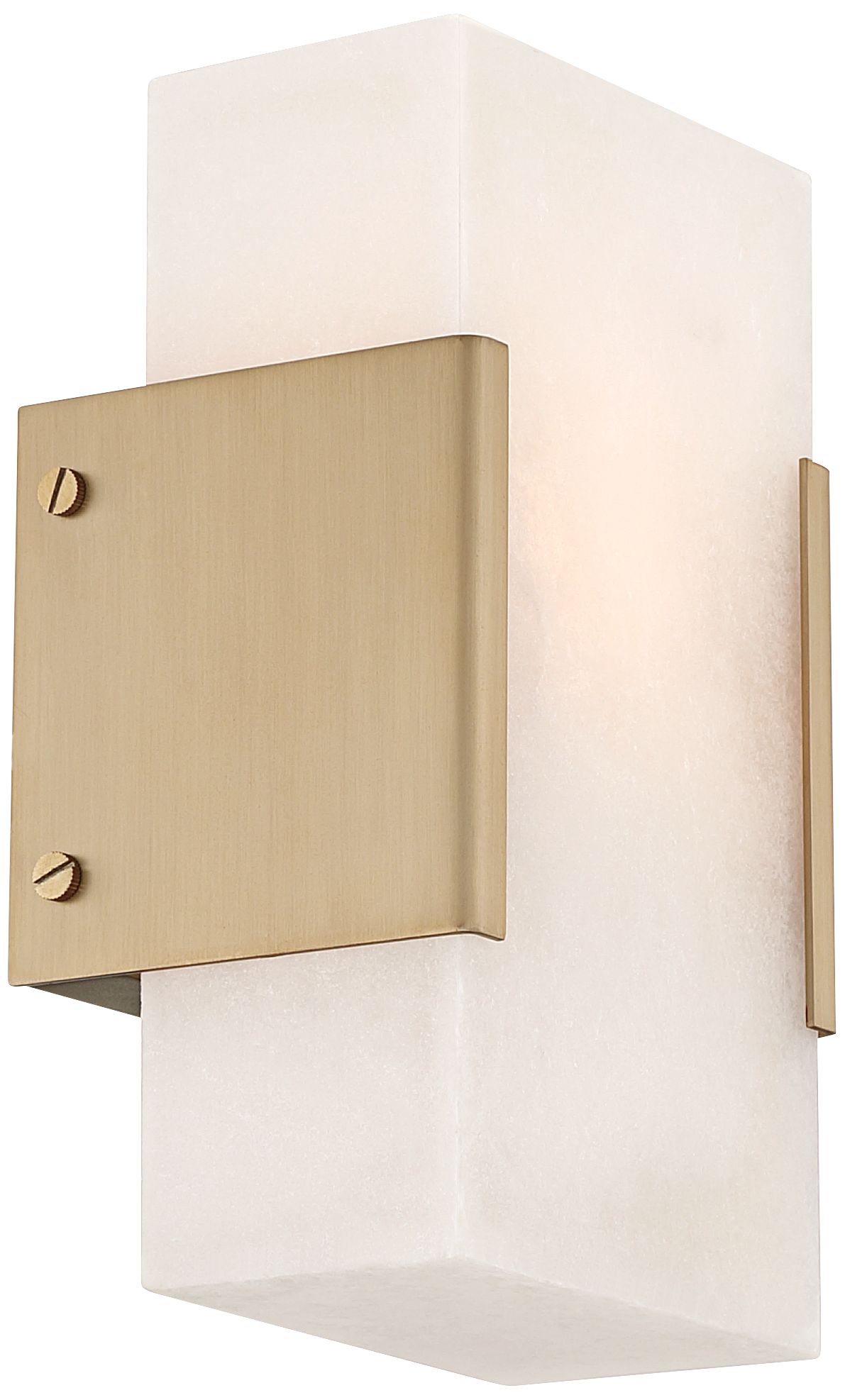 Image 6 Possini Euro Nayar 9 1/2" High Brushed Champagne Alabaster Wall Sconce more views