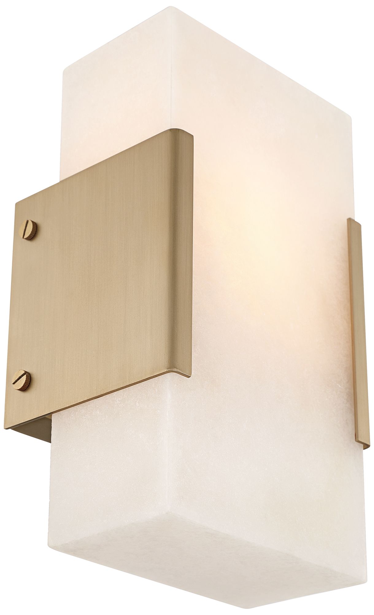Possini Euro Nayar 9 1/2" High Brushed Champagne Alabaster Wall Sconce