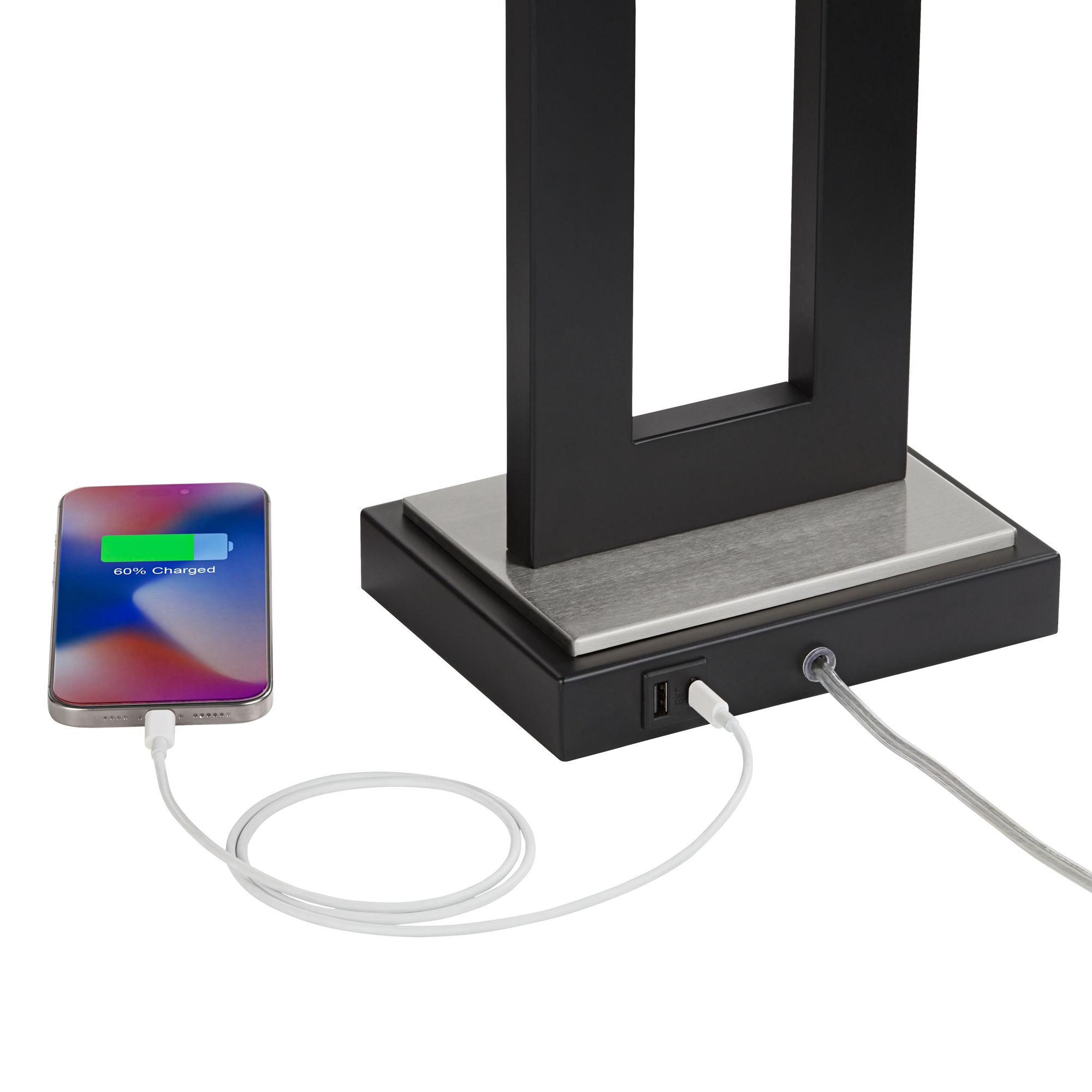 Image 5 Possini Euro Neil 26" Open Rectangular USB Table Lamp more views