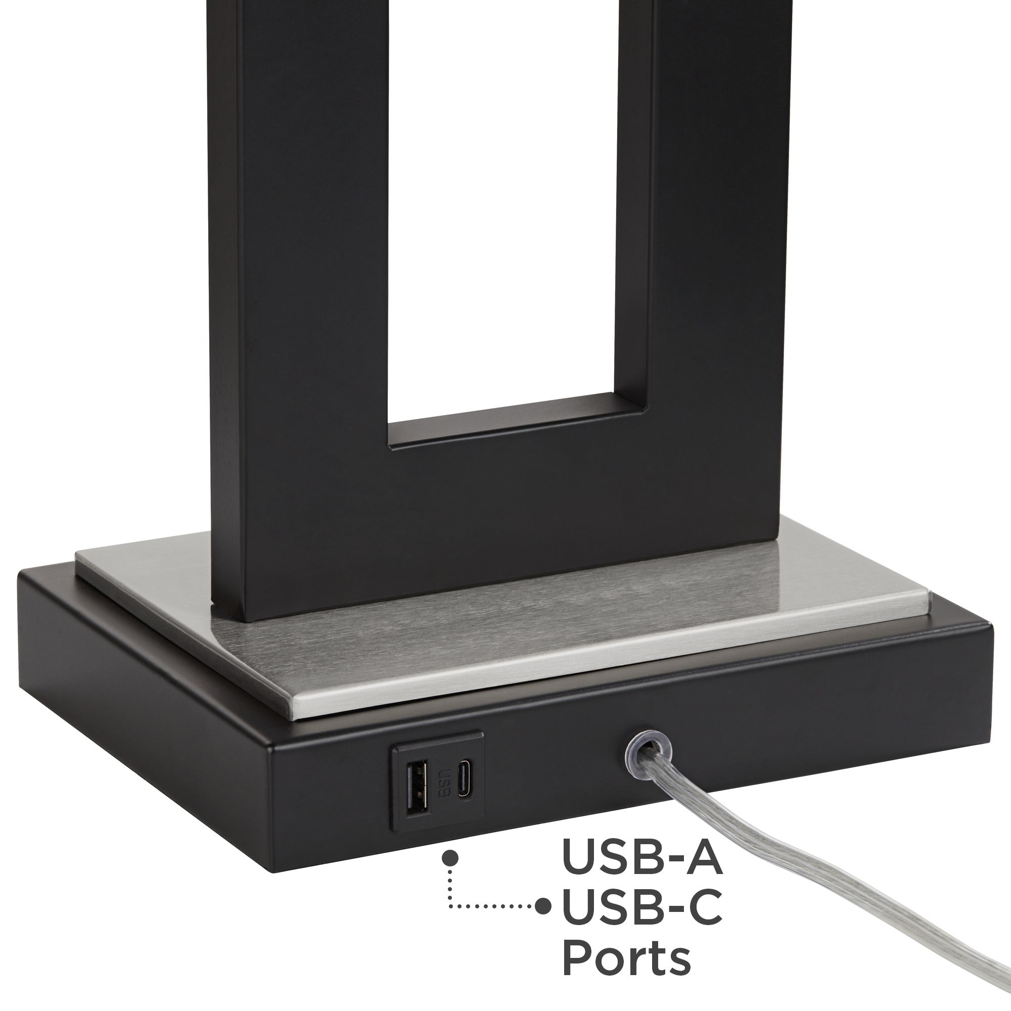 Image 6 Possini Euro Neil 26" Open Rectangular USB Table Lamp more views