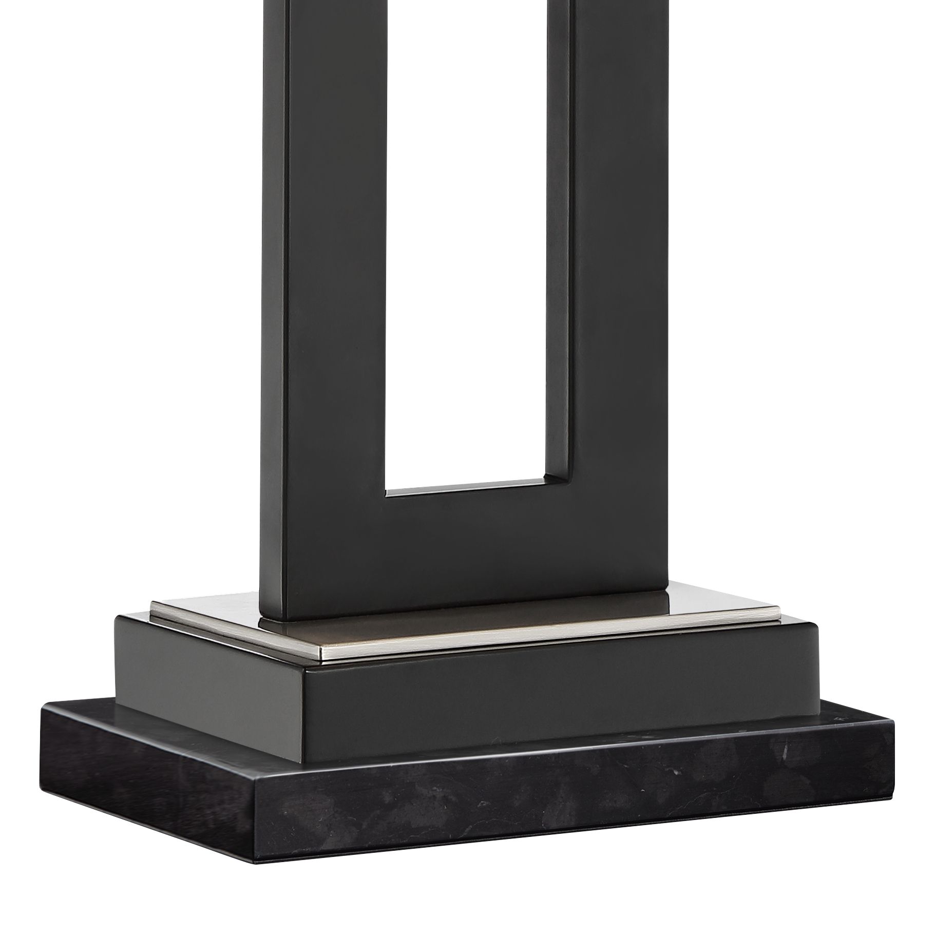 Image 4 Possini Euro Neil 27" Metal USB Table Lamp with Black Marble Riser more views