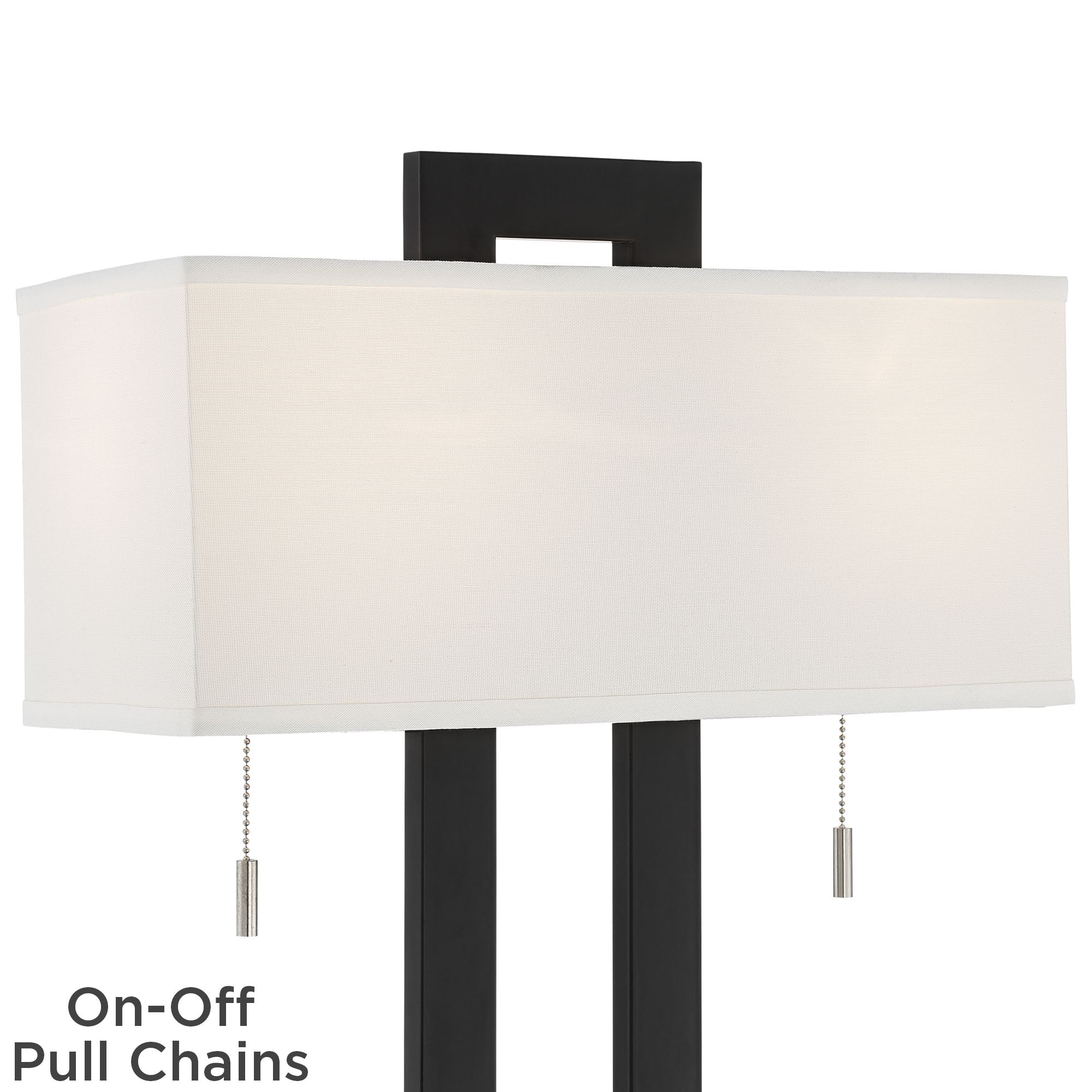 Image 2 Possini Euro Neil Black Metal USB Table Lamp with White Marble Riser more views