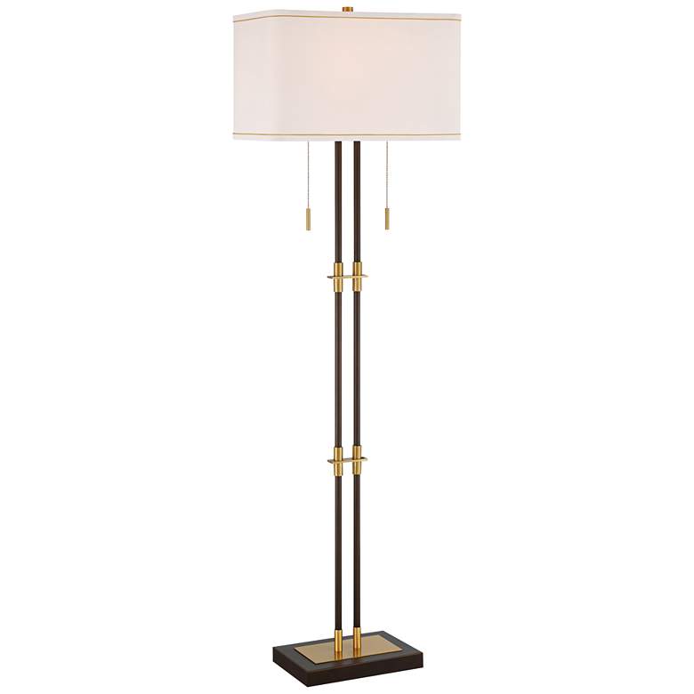 Image 2 Possini Euro Nevada 61 1/2" High Bronze and Gold Floor Lamp