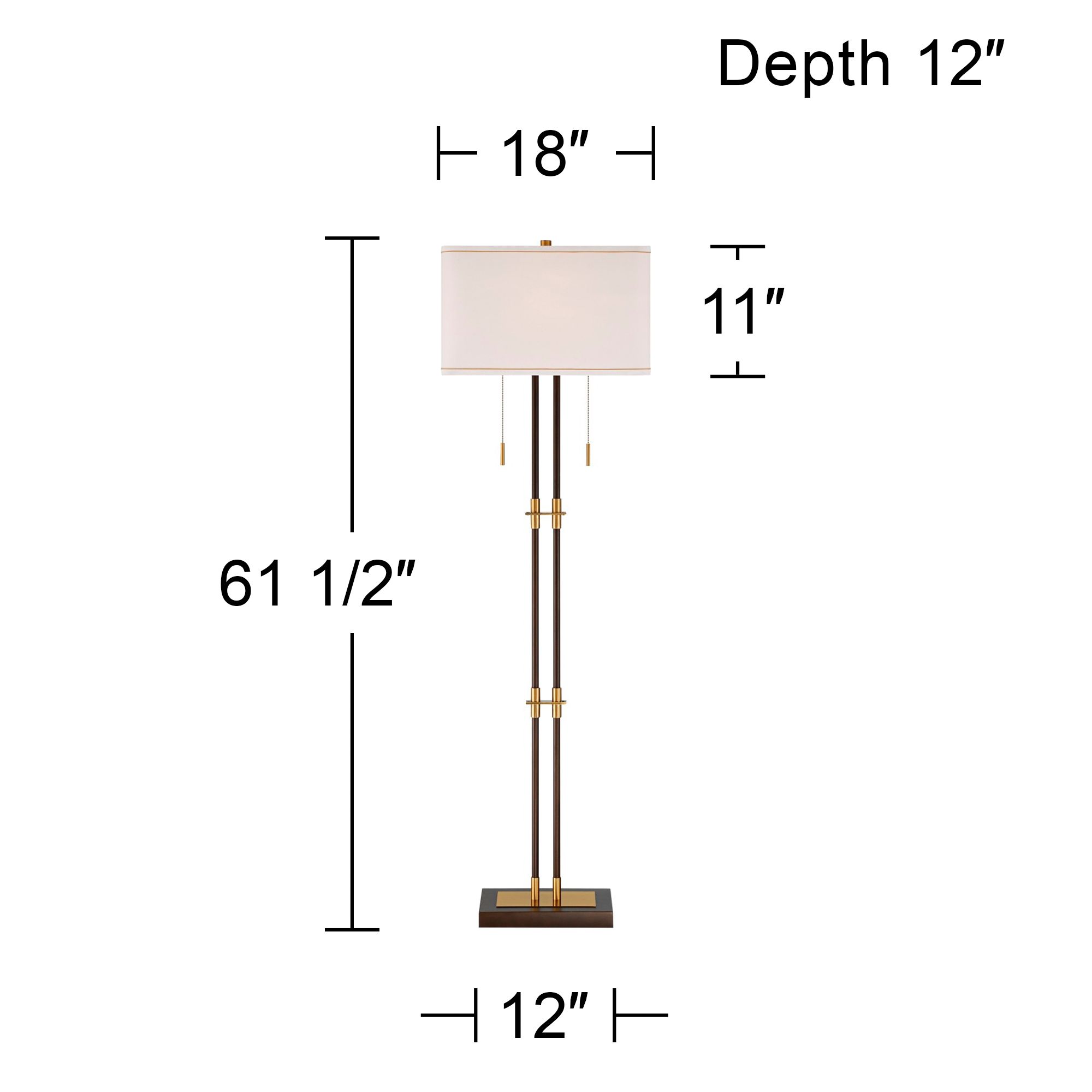 Possini Euro Nevada 61 1/2" High Bronze and Gold Floor Lamp