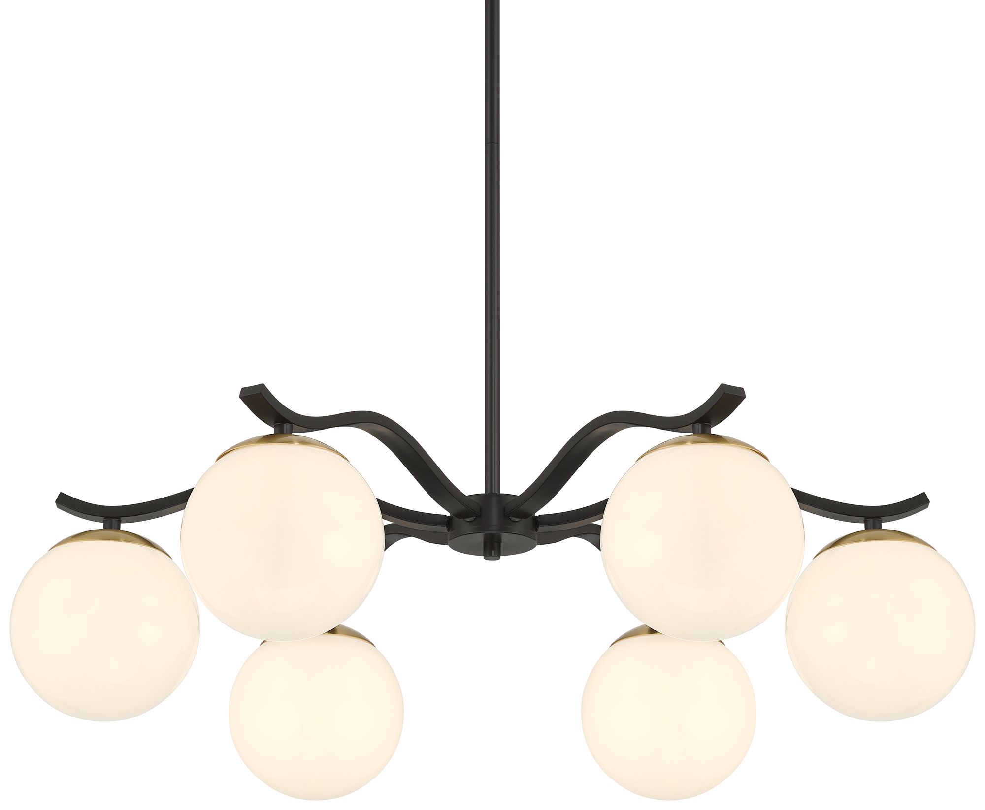 Image 2 Possini Euro Newall 30" Wide Black and Brass 6-Light Chandelier