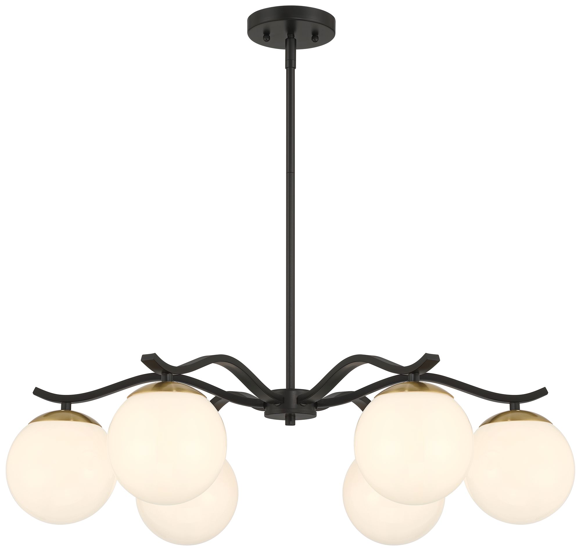 Image 6 Possini Euro Newall 30" Wide Black and Brass 6-Light Chandelier more views