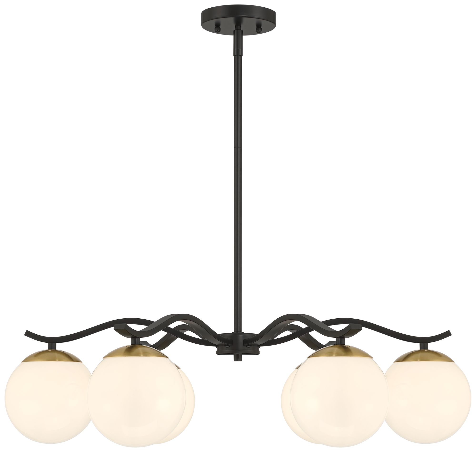 Image 7 Possini Euro Newall 30" Wide Black and Brass 6-Light Chandelier more views