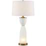 Possini Euro Newman 31 1/4" White Glass Modern Night Light Table Lamp in scene