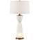 Possini Euro Newman 31 1/4" White Glass Modern Night Light Table Lamp