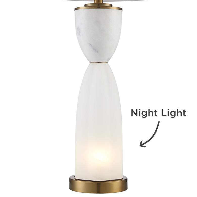 Image 7 Possini Euro Newman 31 1/4 inch White Glass Modern Night Light Table Lamp more views