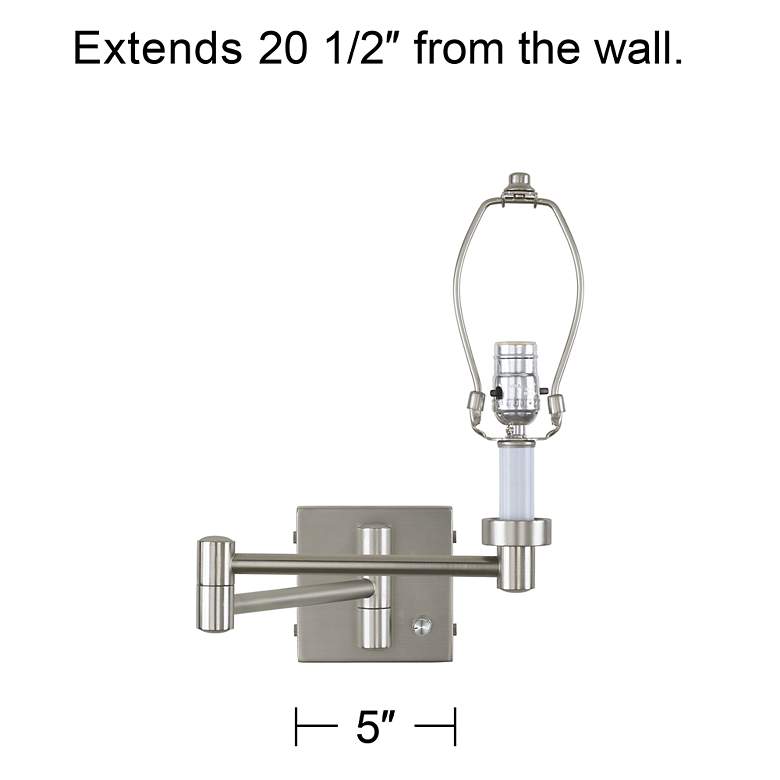 Image 3 Possini Euro Nickel 20 1/2" Plug-In Swing Arm Wall Lamp Base more views