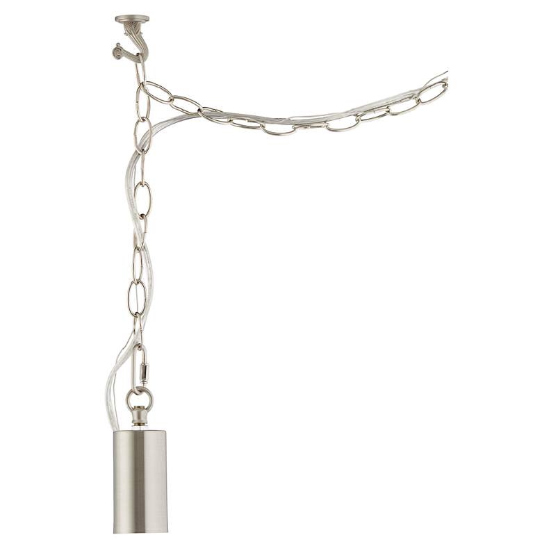 Image 6 Possini Euro Nickel Plug-In Hanging Swag Chandelier with Clear A15 LED Bulb more views