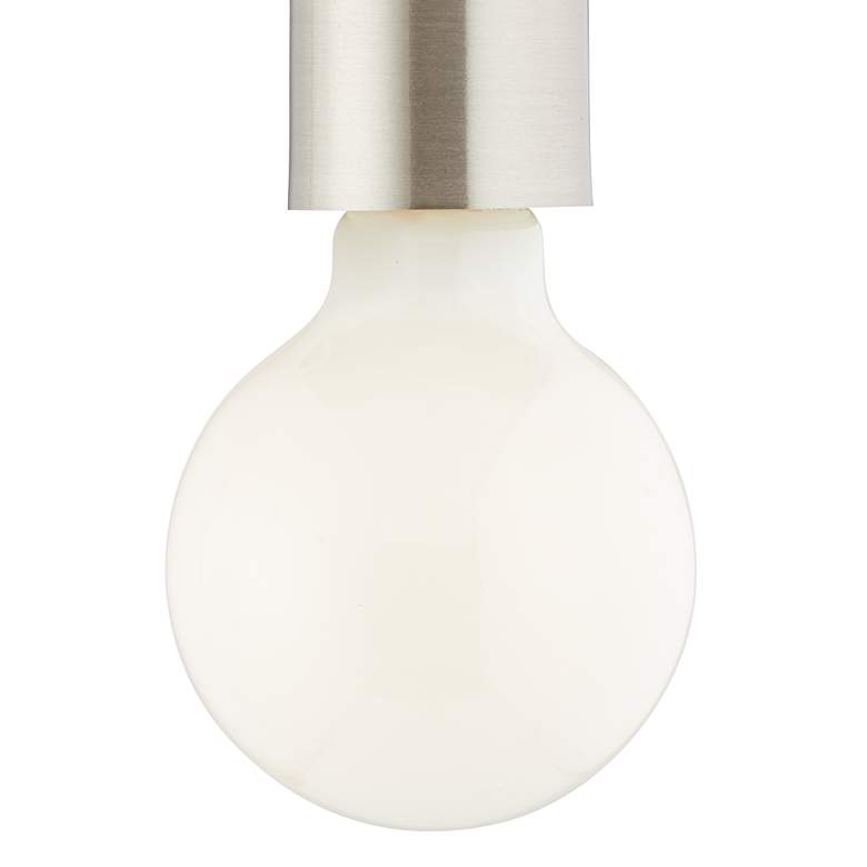 Image 2 Possini Euro Nickel Plug-In Hanging Swag Chandelier with Milky G25 LED Bulb more views