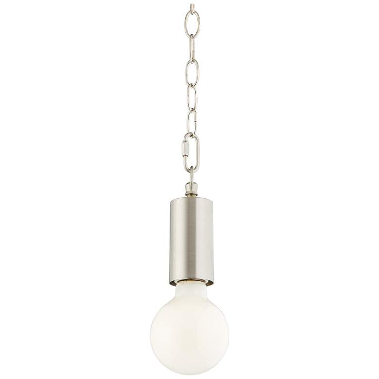 Image 7 Possini Euro Nickel Plug-In Hanging Swag Chandelier with Milky G25 LED Bulb more views