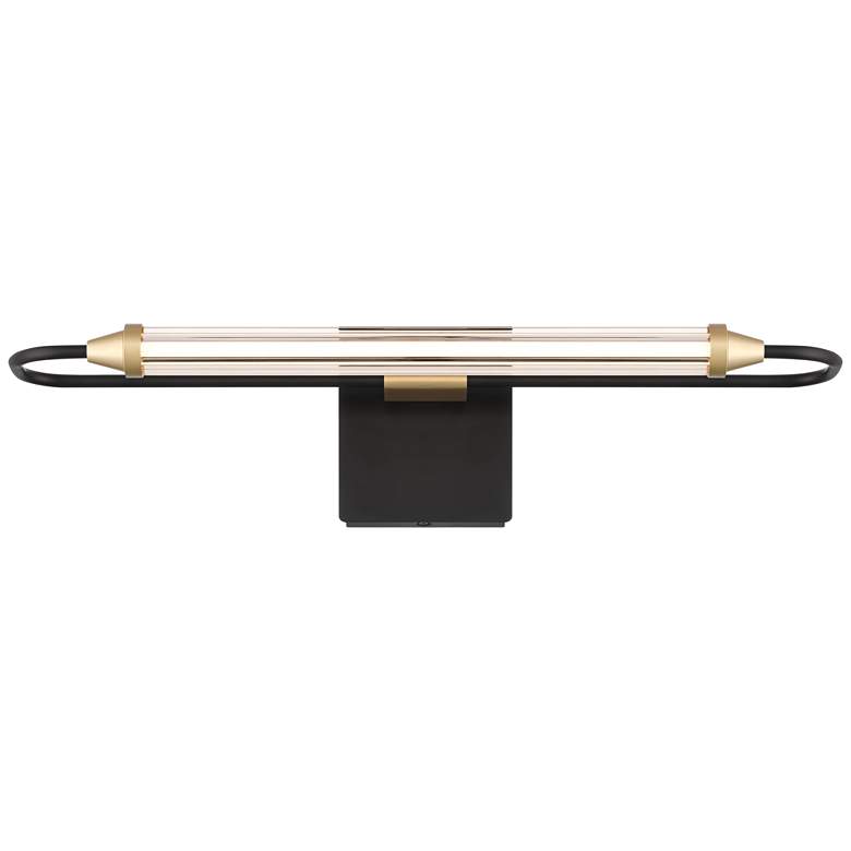 Image 2 Possini Euro Nikola 23 1/2 inch Wide Matte Black and Gold LED Bath Light