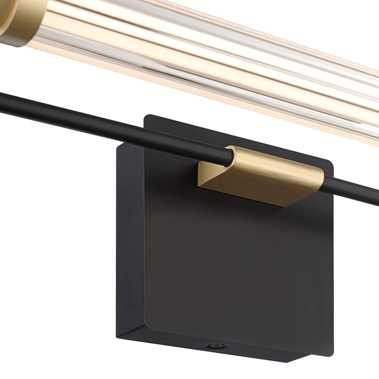 Image 4 Possini Euro Nikola 23 1/2" Wide Matte Black and Gold LED Bath Light more views