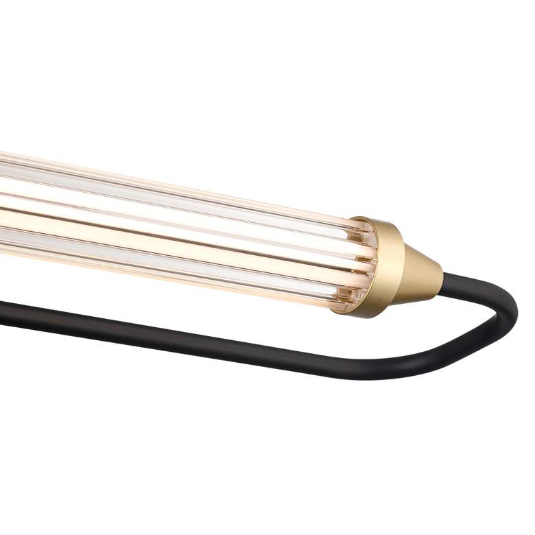 Image 5 Possini Euro Nikola 23 1/2" Wide Matte Black and Gold LED Bath Light more views