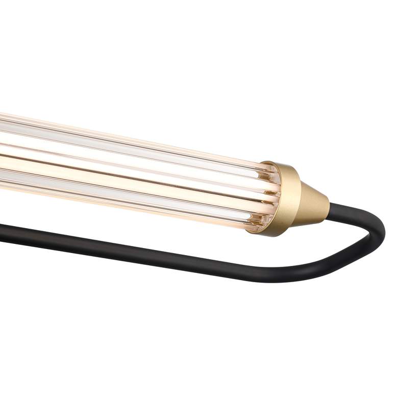 Image 4 Possini Euro Nikola 23 1/2 inch Wide Matte Black and Gold LED Bath Light more views