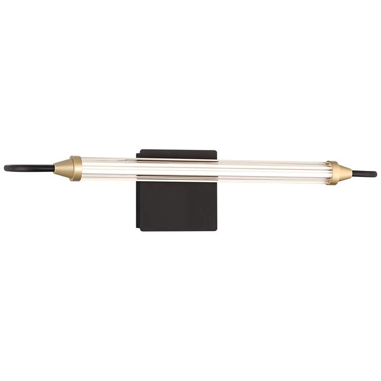 Image 6 Possini Euro Nikola 23 1/2" Wide Matte Black and Gold LED Bath Light more views