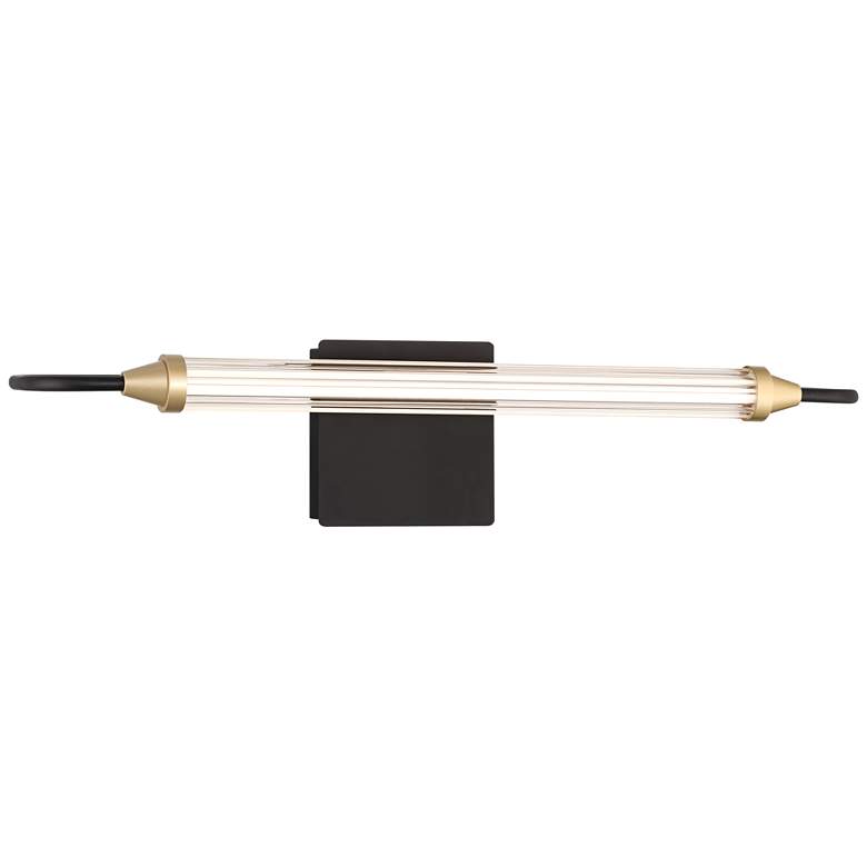 Image 5 Possini Euro Nikola 23 1/2 inch Wide Matte Black and Gold LED Bath Light more views