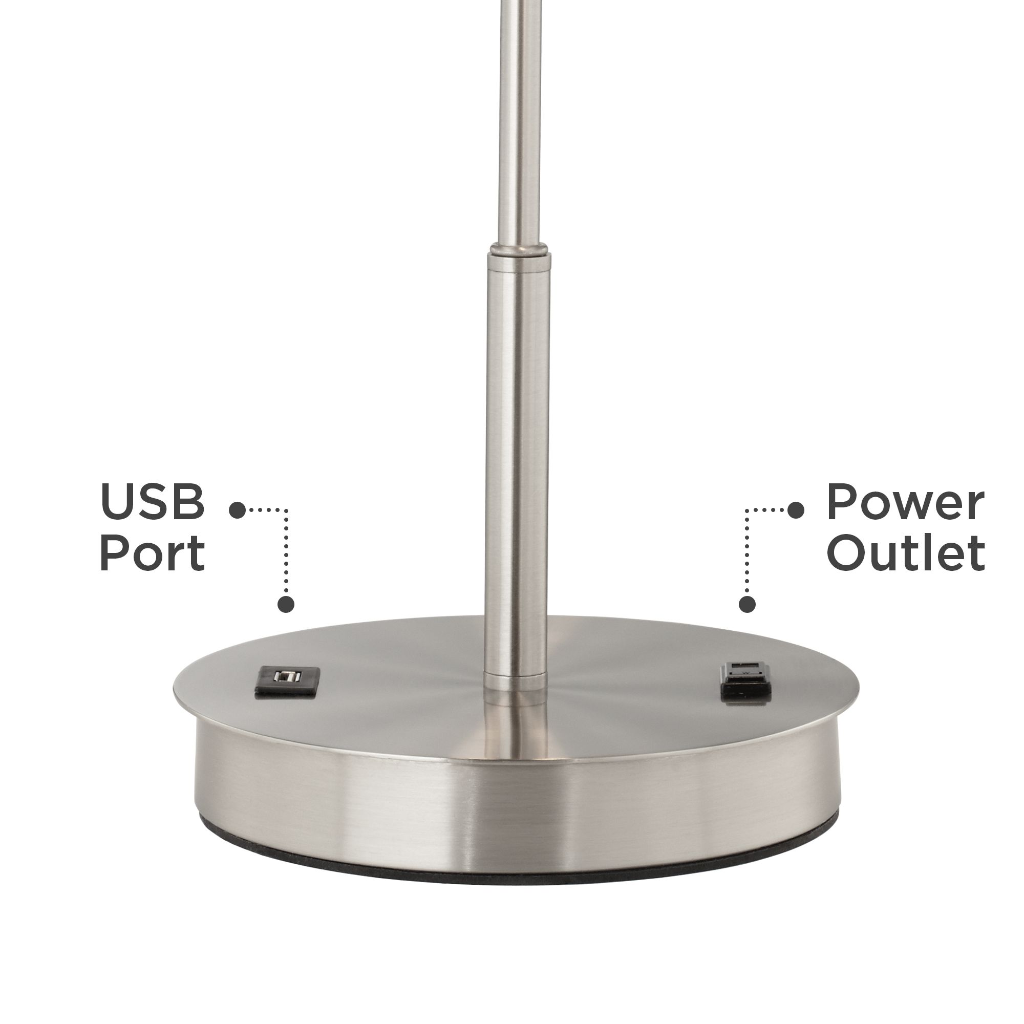 Image 5 Possini Euro Nikola 23 3/4" Silver Outlet and USB Table Lamps Set of 2 more views