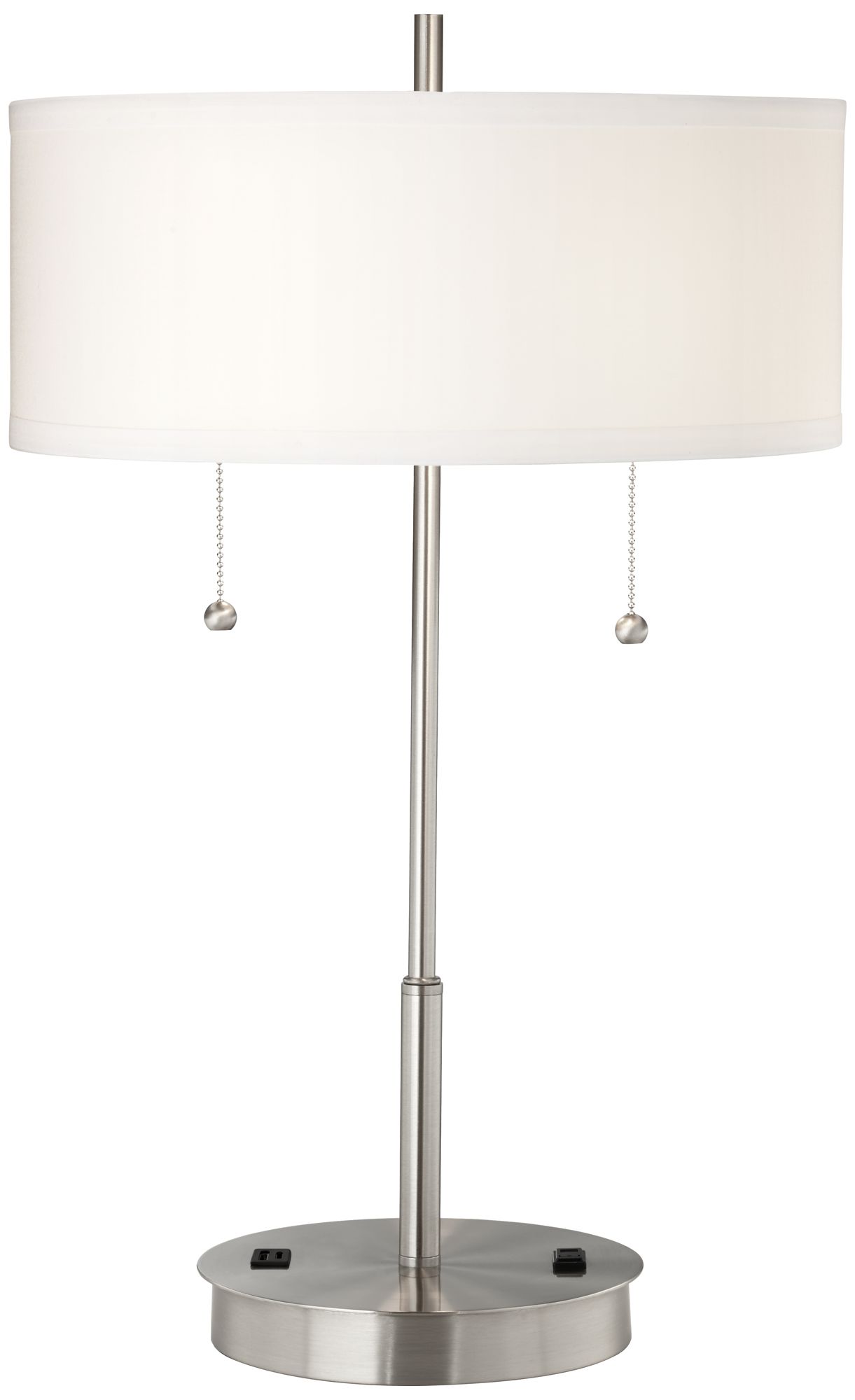 Possini Euro Nikola 23 3/4" USB Port and Utility Plug Metal Table Lamp